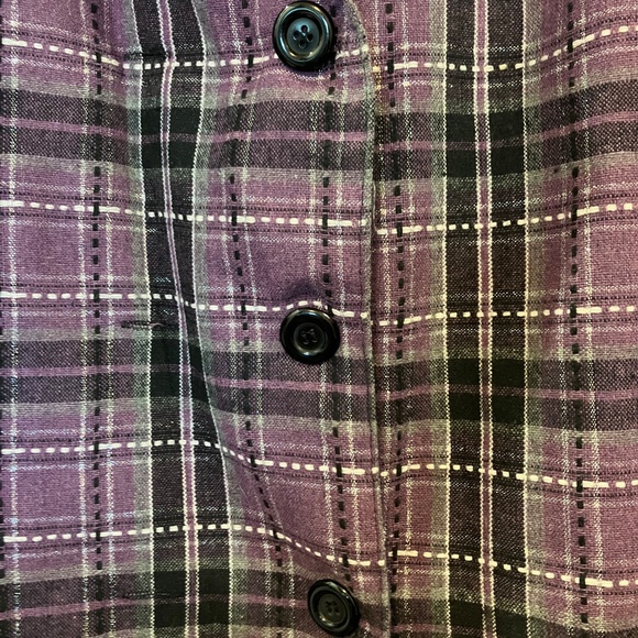 Purple Plaid Trench Coat - Picture 4 of 10
